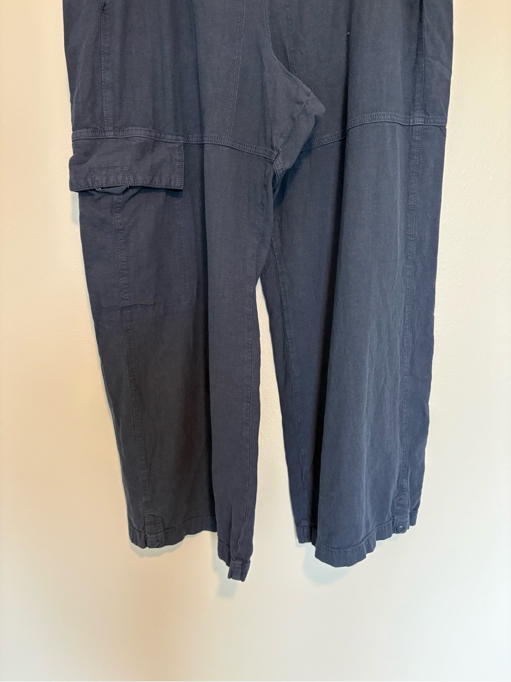 Pilcro Wide Leg Drawstring Pants in Navy Blue - Picture 5 of 10